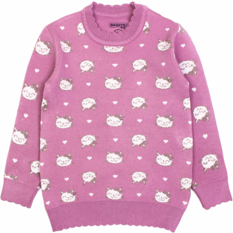 картинка ЧЗ Джемпер для девочки 4-8 лет 50% вискоза, 28% пэ, 22% нейлон BONITO KIDS/OP1525(ЧЗ)/уп.3шт./меш.204шт. от BonitoKids