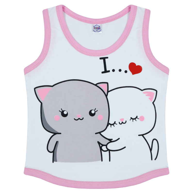 картинка БГ Майка для девочки 1-4 лет 100% хлопок BONITO KIDS/BK0029D(05-23)/уп.4шт./меш.1000шт. от BonitoKids