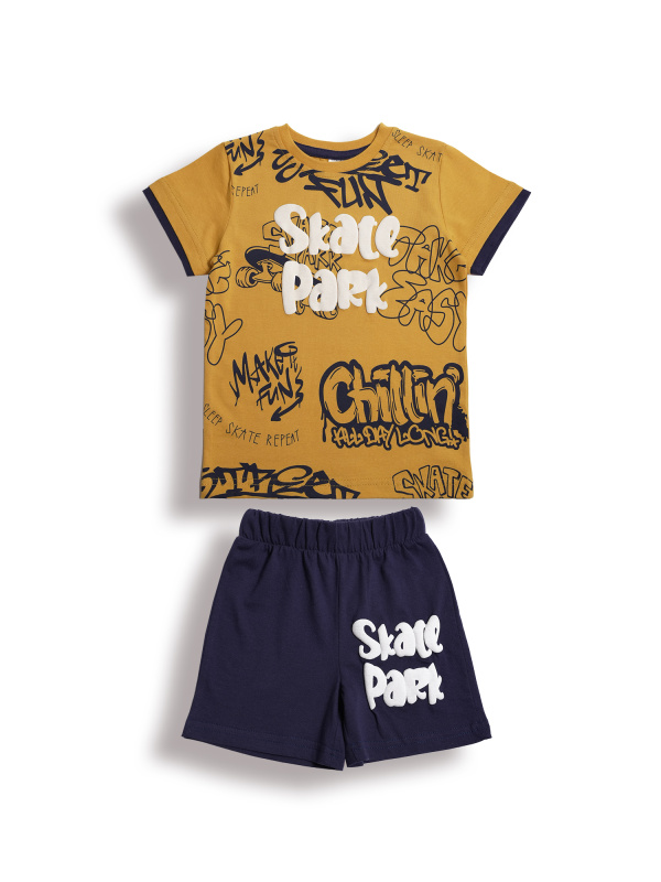 картинка БГ_ЧЗ Комплект для мальчика (футболка и шорты) 3-7 лет, 100% хлопок BONITO KIDS/BK1806KP(ЧЗ)/уп.5шт./меш.350шт. от BonitoKids