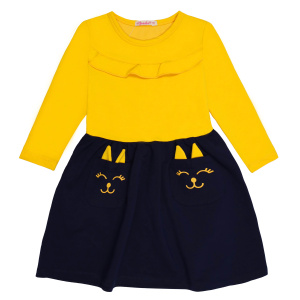 картинка ЧЗ Платье для девочки 3-7 лет 92% хлопок, 8% лайкра BONITO KIDS/BK1503P(01-22)(ЧЗ)/уп.5шт./меш.300шт. от BonitoKids