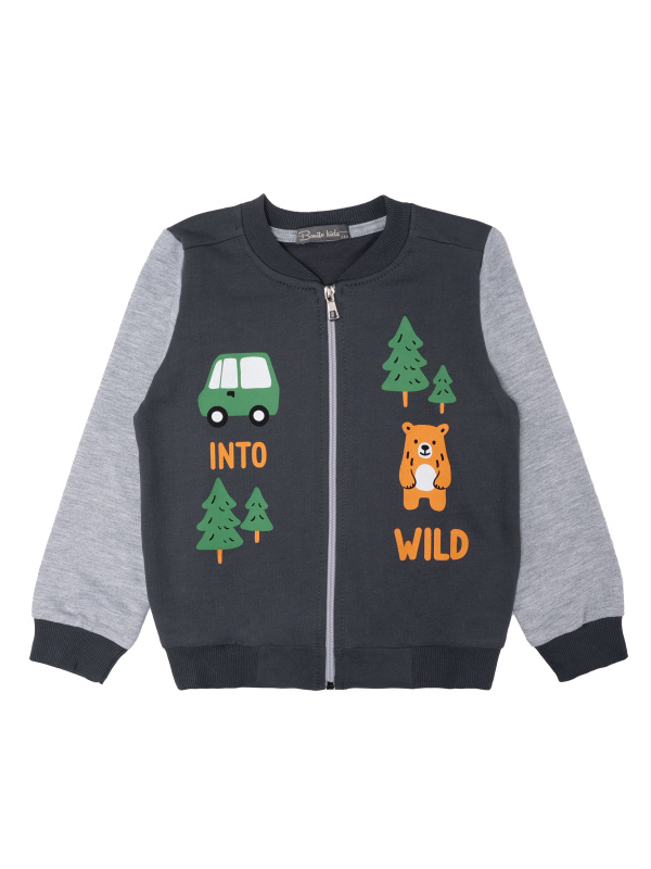 картинка БГ_ЧЗ Бомбер для мальчика 2-5 лет 100% хлопок BONITO KIDS/BK1376BM(2026)(ЧЗ)/уп.4шт./меш.400шт. от BonitoKids