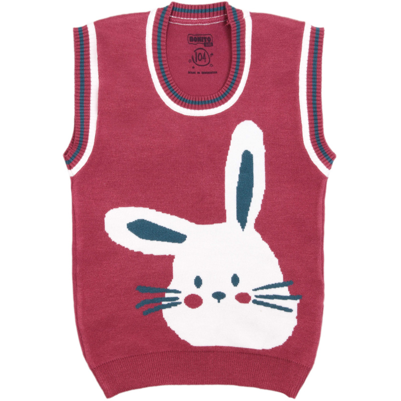 картинка ЧЗ Жилет для детей 2-6 лет, 50%Вискоза  22%нейлон  28%пэ, BONITO KIDS/OP1555(ЧЗ)/уп.3шт./меш.360шт. от BonitoKids