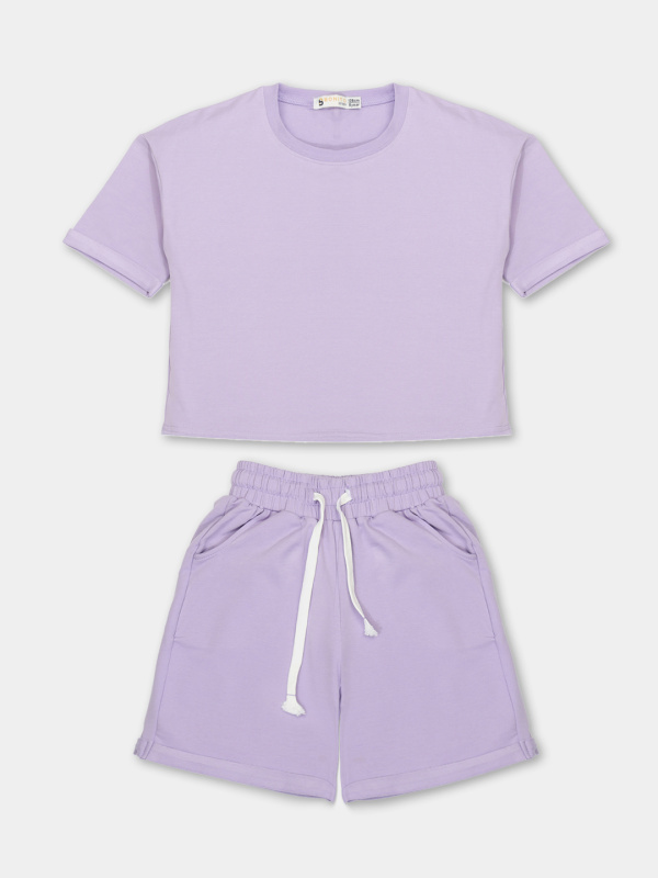 картинка ЧЗ Комплект для девочки (футболка и шорты) 8-12 лет, 95% х/б 5% эл., BONITO KIDS/OP1946(ЧЗ)/уп.5шт./меш.150шт. от BonitoKids