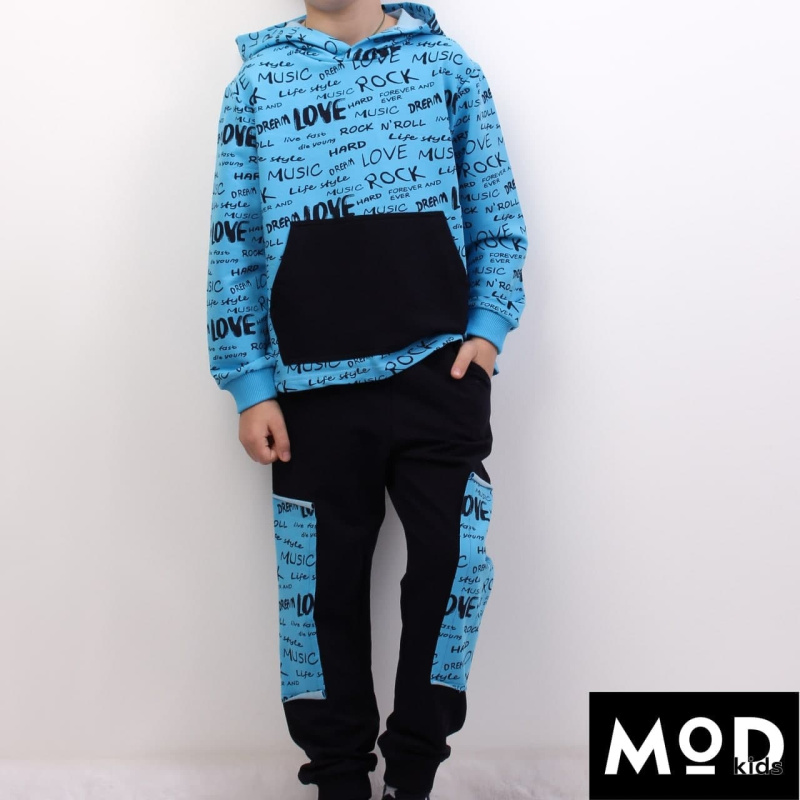 картинка ЧЗ Комплект для мальчика (толстовка, трико) 3-7, 65% хлопок, 27% полиэстер, 8% эластан, BONITO KIDS/OP1236(01-22)(ЧЗ)/уп.5 шт./меш.120 шт. от BonitoKids