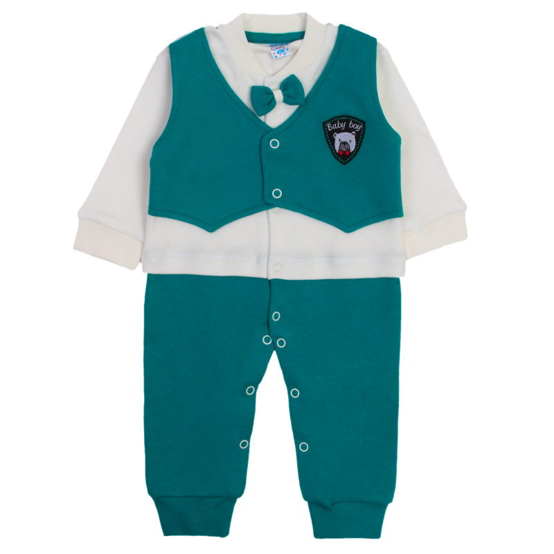 картинка ЧЗ Комбинезон для мальчика 62-80см, 100% хлопок, BONITO KIDS/OP1350(ЧЗ)/уп.4шт./меш.288шт. от BonitoKids