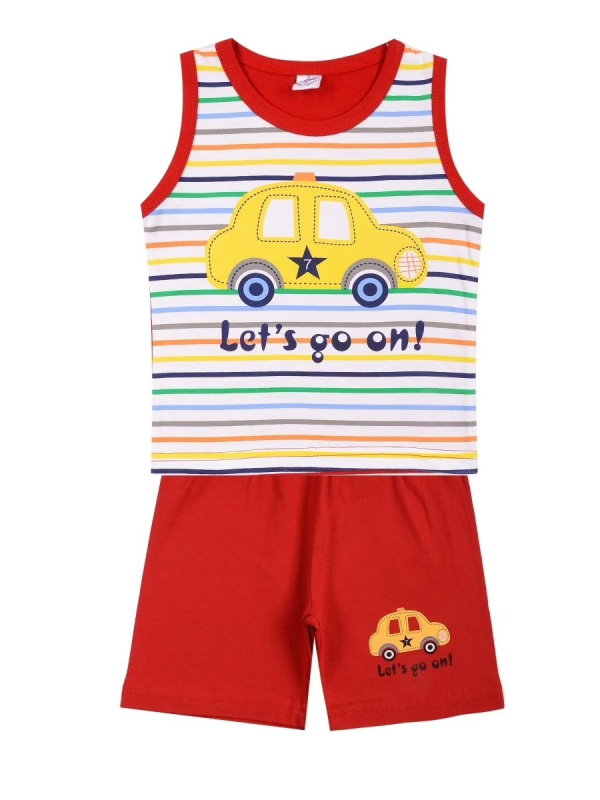 картинка ЧЗ Комплект для мальчика (майка и шорты) 1-4 лет 100% хлопок BONITO KIDS/BK1674MSH(ЧЗ)/уп.4шт./меш.504шт. от BonitoKids