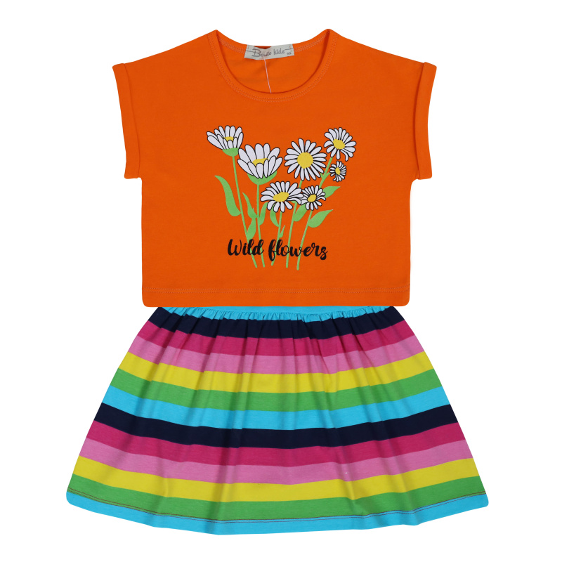 картинка КГ_БГ Комплект для девочки (футболка и сарафан) 3-7 лет 92% хлопок, 8% лайкра BONITO KIDS /уп.5шт./меш.350шт. от BonitoKids