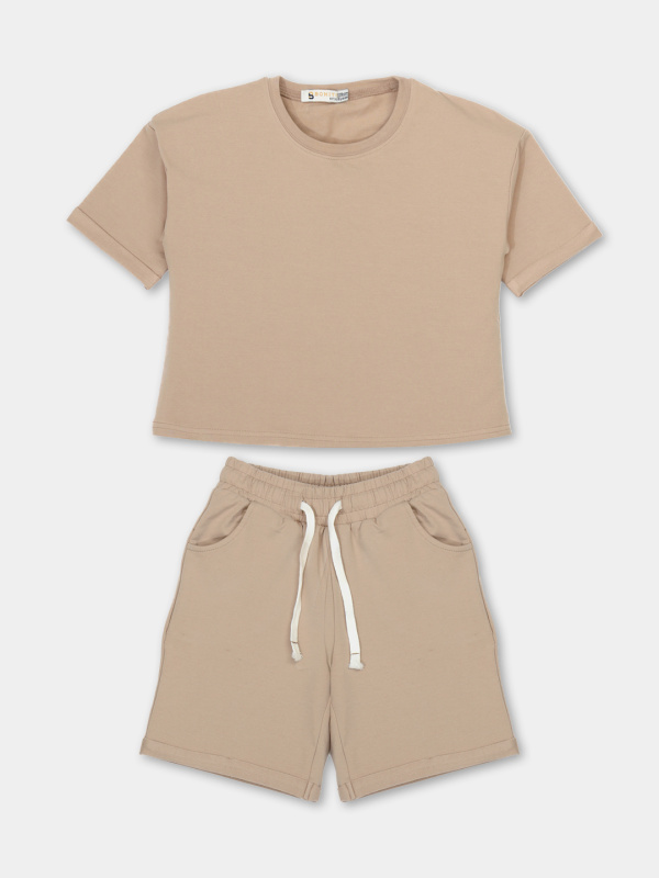 картинка ЧЗ Комплект для девочки (футболка и шорты) 8-12 лет, 95% х/б 5% эл., BONITO KIDS/OP1946(ЧЗ)/уп.5шт./меш.150шт. от BonitoKids