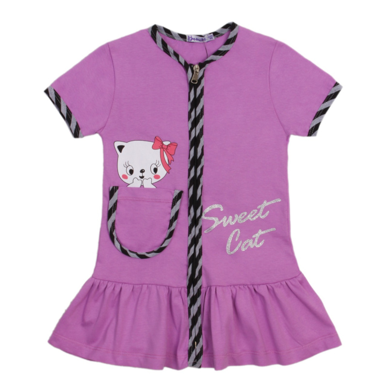 картинка ЧЗ Халат для девочки 3-7 лет 100% хлопок BONITO KIDS/OP1397(ЧЗ)/уп.5 шт./меш.400шт. от BonitoKids