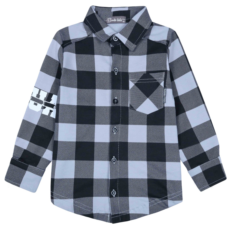 картинка КГ_БГ Рубашка для мальчика 3-7 лет 100% хлопок BONITO KIDS/BK1732R(09-23)/уп.5шт./меш.240шт. от BonitoKids