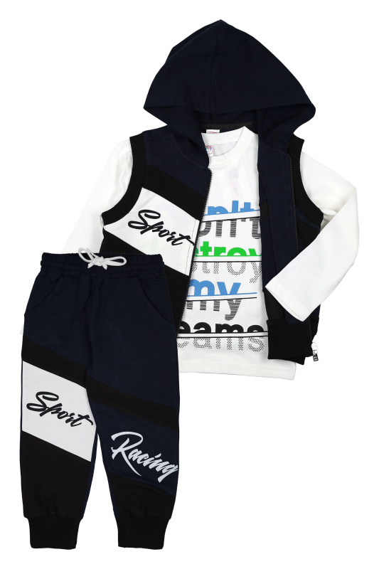 картинка КГ Комплект для мальчика (жилетка,кофта,трико), 3-7 лет, 95% хлопок 5% эластан, BONITO KIDS/OP1086(01-21)/уп.5шт./меш.90шт. от BonitoKids