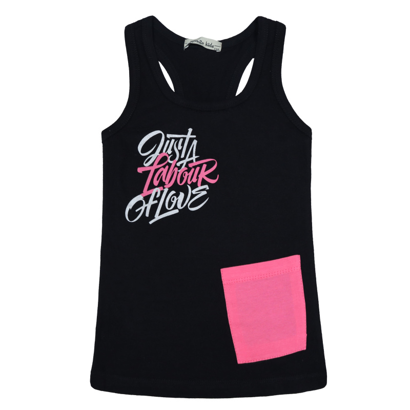 картинка БГ_ЧЗ Майка для девочки 5-8 лет 100% хлопок  BONITO KIDS/BK1589M(ЧЗ)/уп.4шт./меш.800шт. от BonitoKids