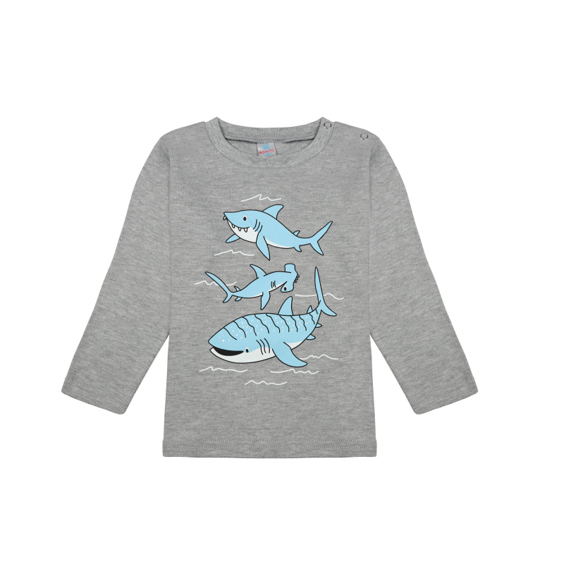 картинка КГ Лонгслив для мальчика 2-5 лет, 100% хлопок, BONITO KIDS/BK0008M/уп.4шт./меш.500шт. от BonitoKids