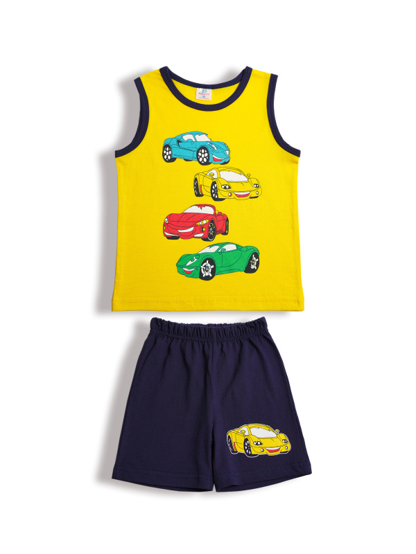 картинка БГ_ЧЗ Комплект для мальчика (майка и шорты) 2-5 лет 100% хлопок BONITO KIDS/BK1205KP(ЧЗ)/уп.4шт./меш.500шт. от BonitoKids