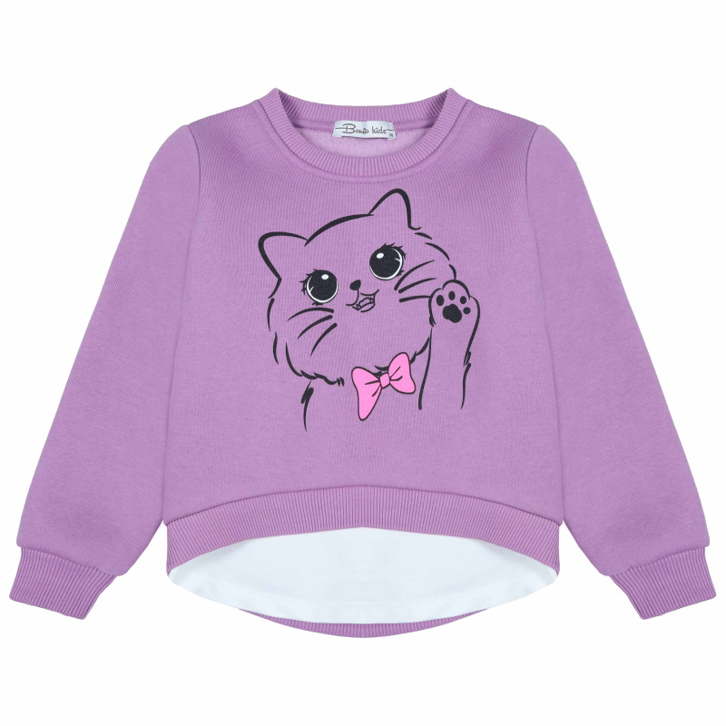 картинка КГ Свитшот для девочки 3-7 лет 85% хлопок 15% пэ BONITO KIDS/BK1369K/уп.5шт./меш.175шт. от BonitoKids