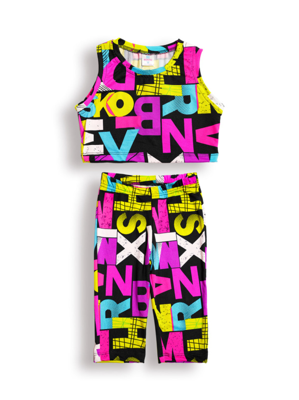 картинка БГ_ЧЗ Комплект для девочки (топ и бриджи) 8-12 лет, 100% п/э BONITO KIDS/BK1784KP(11-24)(ЧЗ)/уп.5шт./меш.500шт. от BonitoKids