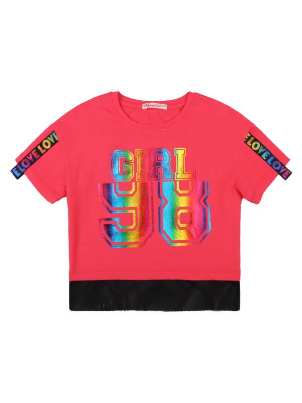 картинка Футболка для девочки, 5-8 лет, 92% хлопок, 8% лайкра, BONITO KIDS/BK5040F/уп.4шт./меш.600шт. от BonitoKids