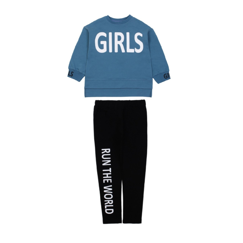 картинка ЧЗ Комплект для девочки (Толстовка, лосины) 5-8лет BONITO KIDS/OP1239(ЧЗ)/уп.4шт./меш.144шт. от BonitoKids