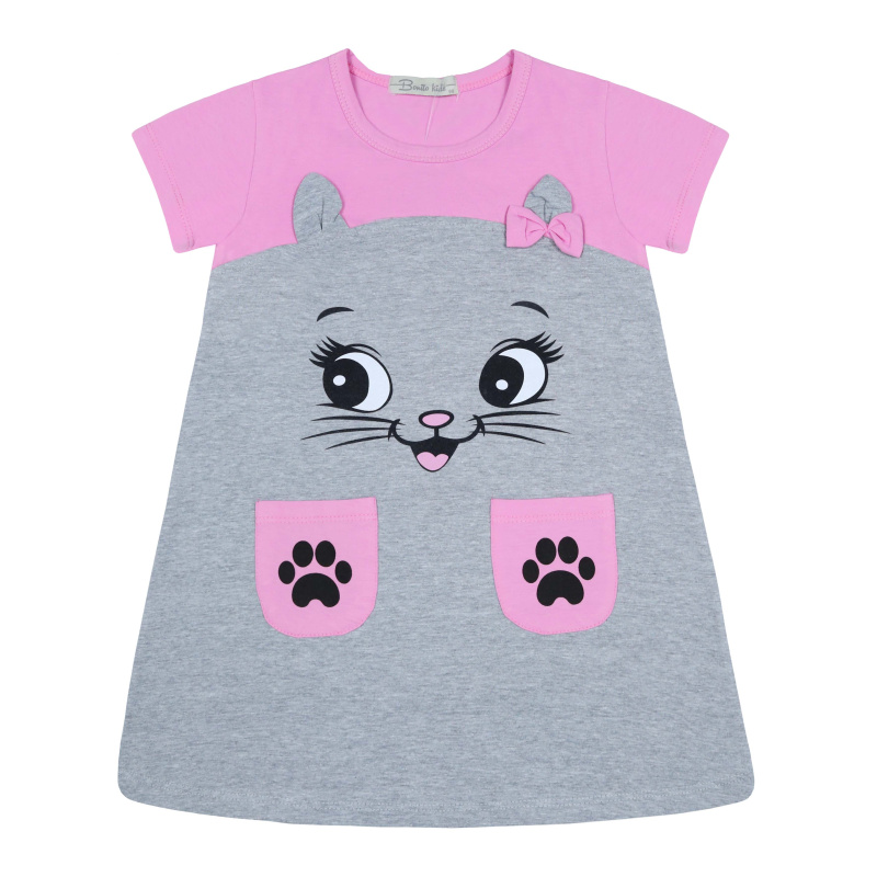 картинка БГ_ЧЗ Платье для девочки 3-7 лет 92% хлопок, 8% лайкра BONITO KIDS/BK1567P(05-24)(ЧЗ)/уп.5шт./меш.400шт. от BonitoKids