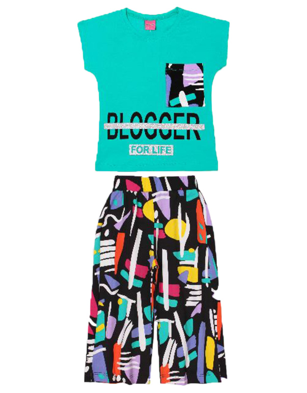 картинка КГ_ОТ Комплект для девочки (футболка и бриджи) 8-12 лет 95% хлопок, 5% эластан BONITO KIDS /OP1828микс/уп.5шт./меш.175шт. от BonitoKids