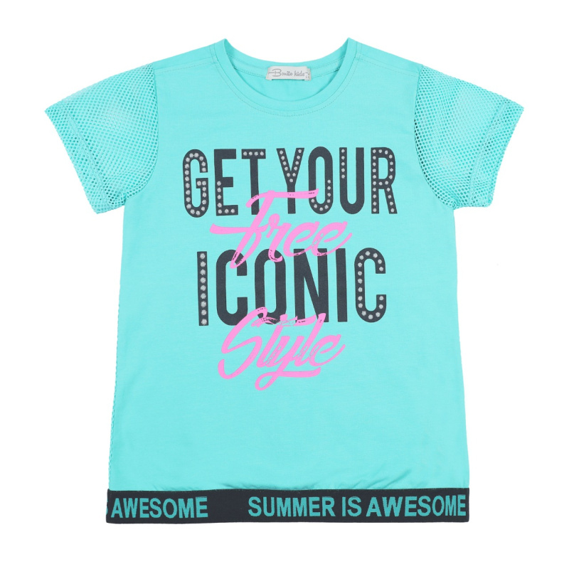 картинка ЧЗ Футболка для девочки 5-8 лет 92% хлопок, 8% лайкра BONITO KIDS/BK1428F(ЧЗ)/уп.4шт./меш.384шт. от BonitoKids