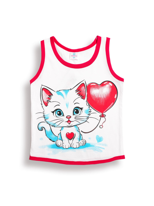 картинка БГ_ЧЗ Майка для девочки 1,5-4 лет 100% хлопок BONITO KIDS/BK0029D(11-24)/уп.4шт./меш.1000шт. от BonitoKids