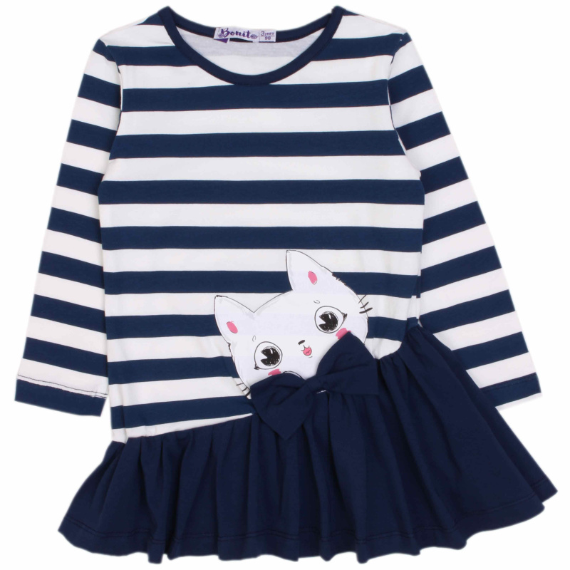 картинка БГ_ЧЗ Платье для девочки 3-7 лет 95% хлопок, 5% эластан BONITO KIDS/OP1706(ЧЗ)/уп.5шт./меш325шт. от BonitoKids