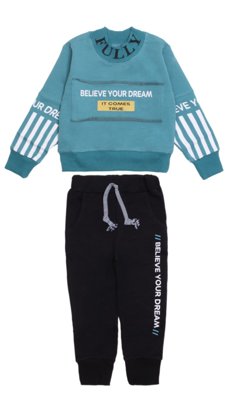 картинка ЧЗ Комплект  для мальчика (толстовка,трико), 3-7 лет, 65% хлопок, 27% полиэстер, 8% эластан, BONITO KIDS/OP1231(ЧЗ)/уп.5шт./меш.160шт. от BonitoKids