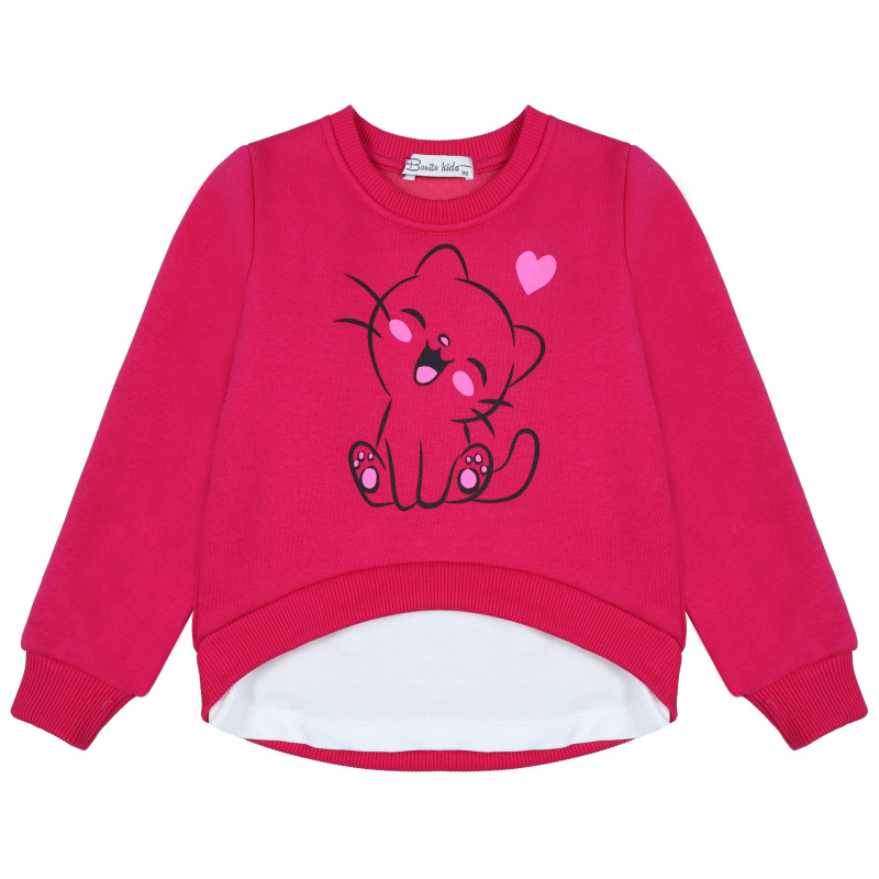 картинка КГ Свитшот для девочки 3-7 лет 85% хлопок 15% пэ BONITO KIDS/BK1369K/уп.5шт./меш.175шт. от BonitoKids