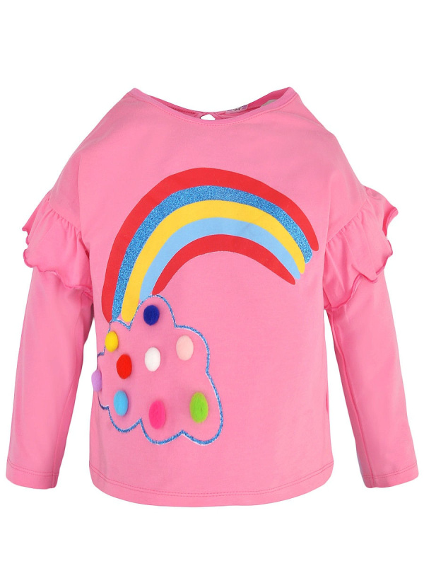 картинка Футболка с длинным рукавом для девочки 2-5 лет, 95% хлопок 5% эластан BONITO KIDS/OP364/уп.4шт./меш.400шт. от BonitoKids