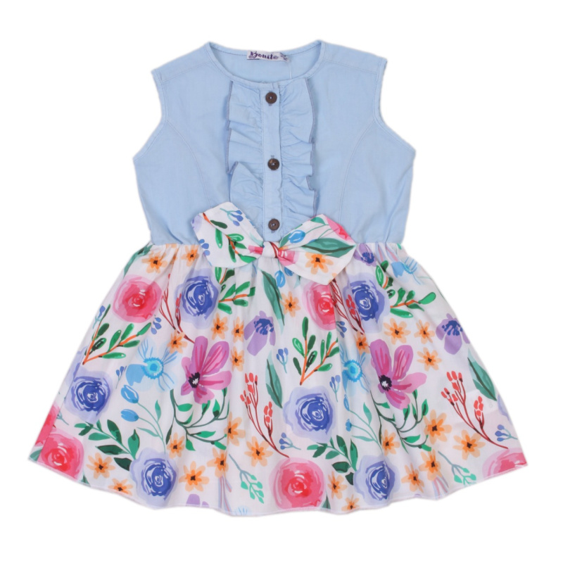 картинка БГ_ЧЗ Платье для девочки, 3-7 лет, 100% х/б, BONITO KIDS/OP1673(ЧЗ)/уп.5шт./меш.480шт. от BonitoKids