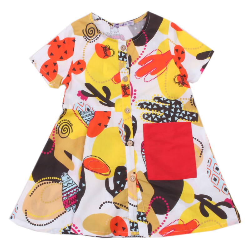 картинка БГ Платье для девочки, 3-7 лет 100% х/б, BONITO KIDS/OP1667/ уп.5шт./меш.500шт. от BonitoKids