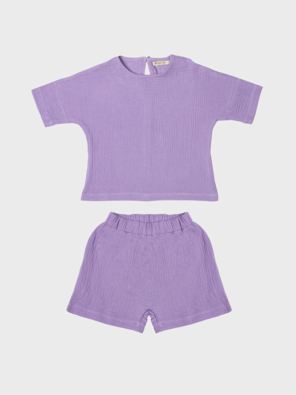 картинка ЧЗ Комплект для девочки (кофта и шорты) 2-5 лет 100% хлопок BONITO KIDS/OP1935(ЧЗ)/уп.4шт./меш. 300 шт. от BonitoKids