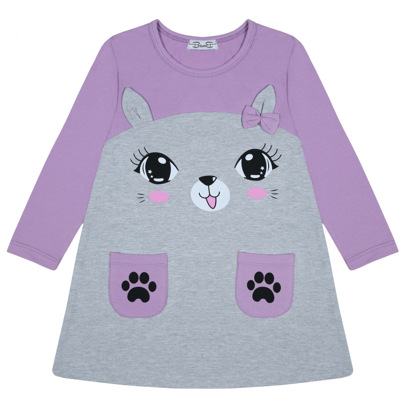 картинка БГ_ЧЗ Платье для девочки 3-7 лет 92% хлопок, 8% лайкра BONITO KIDS/BK1477P(11-23)(ЧЗ)/уп.5шт./меш.400шт. от BonitoKids