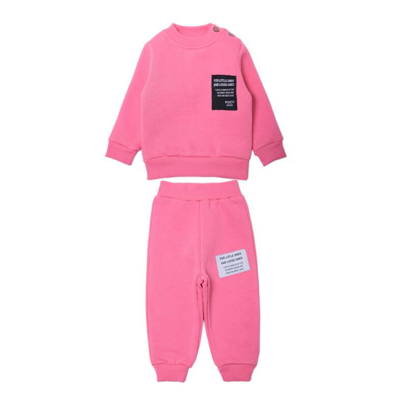 картинка ЧЗ Комплект для девочки (свитшот и штаны) 74-92 см 80% хлопок, 20% полиэстер BONITO KIDS/OP1908(ЧЗ)/уп.4шт./меш.144шт. от BonitoKids