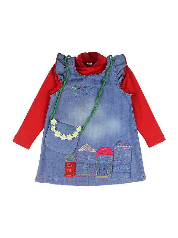 картинка КГ_ОТ Комплект для девочки (сарафан, кофта) 2-5 лет, 80% хб 20% п/э, BONITO KIDS/OP784/уп.4шт./меш.240шт. от BonitoKids