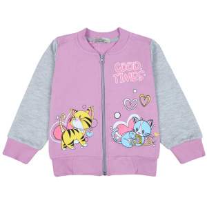 картинка БГ_ЧЗ Бомбер для девочки 2-5 лет 100% хлопок BONITO KIDS/BK1736B(ЧЗ)/уп.4шт./меш.400шт. от BonitoKids