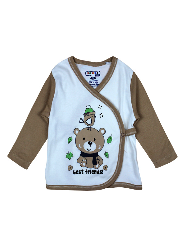 картинка КГ_ОТ Распашонка для новорожденного 56-68 см, 100% х/б BONITO KIDS/OP203P/уп.3шт./меш.606шт. от BonitoKids