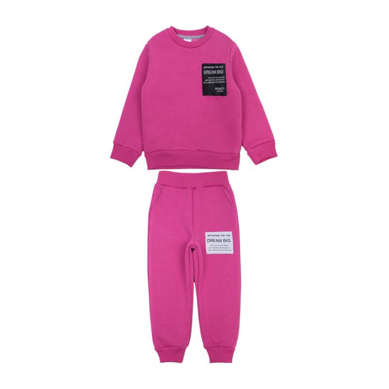 картинка ЧЗ Комплект для девочки (свитшот и брюки) 3-7 лет 80% хлопок, 20% полиэстер BONITO KIDS/OP1907(ЧЗ)/уп.5шт./меш.90шт. от BonitoKids