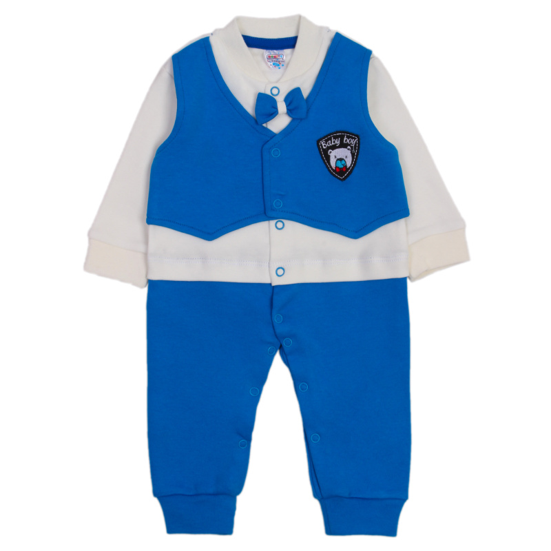 картинка ЧЗ Комбинезон для мальчика 62-80см, 100% хлопок, BONITO KIDS/OP1350(ЧЗ)/уп.4шт./меш.288шт. от BonitoKids