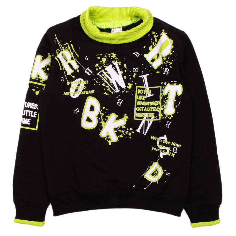 картинка БГ_ЧЗ Толстовка для мальчика 9-12 лет. Футер 2х нитка  BONITO KIDS/OP1743(ЧЗ)/уп.4 шт./меш.204 шт. от BonitoKids