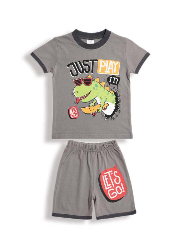 картинка БГ_ЧЗ Комплект для мальчика (футболка и шорты) 1,5-4 лет 100% хлопок BONITO KIDS/BK0004M(12-24)(ЧЗ)/уп.4шт./меш.500шт. от BonitoKids