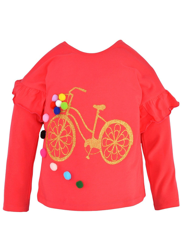 картинка Футболка с длинным рукавом для девочки 2-5 лет, 95% хлопок 5% эластан BONITO KIDS/OP364/уп.4шт./меш.400шт. от BonitoKids