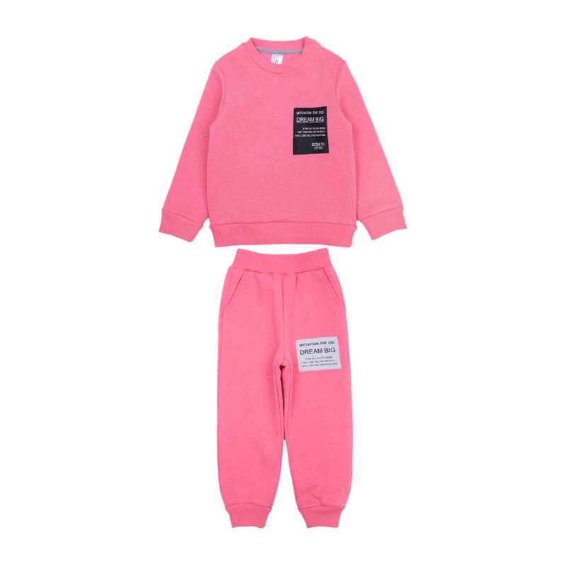 картинка ЧЗ Комплект для девочки (свитшот и брюки) 3-7 лет 80% хлопок, 20% полиэстер BONITO KIDS/OP1907(ЧЗ)/уп.5шт./меш.90шт. от BonitoKids