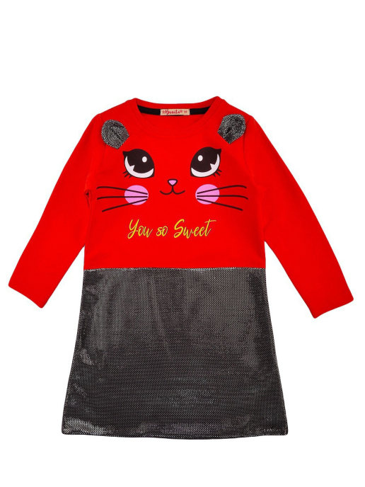 картинка КГ_ОТ Платье для девочек 92% х/б, 8% лайкра 3-7 лет BONITO KIDS/BK1270P/уп.5шт./меш.350шт. от BonitoKids