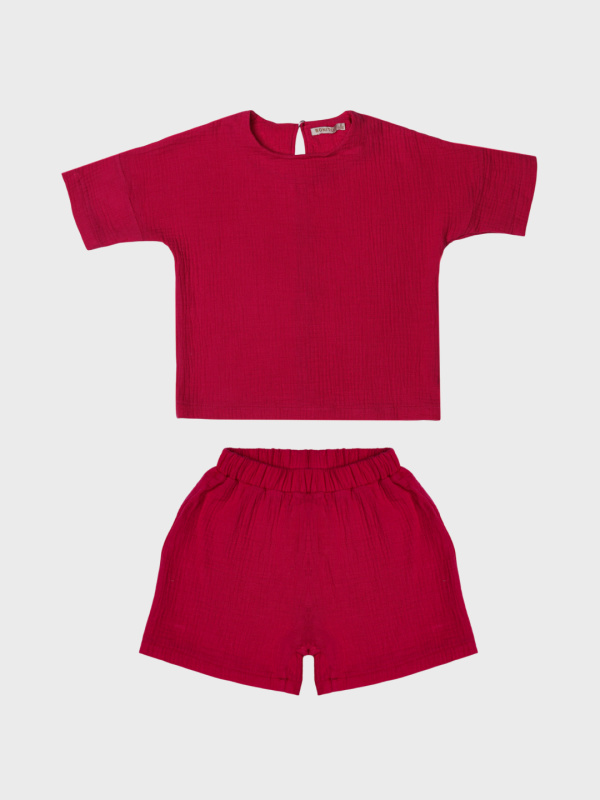 картинка ЧЗ Комплект для девочки (кофта и шорты) 6-9 лет 100% хлопок BONITO KIDS/OP1936(ЧЗ)/уп.4шт./меш. 200 шт. от BonitoKids