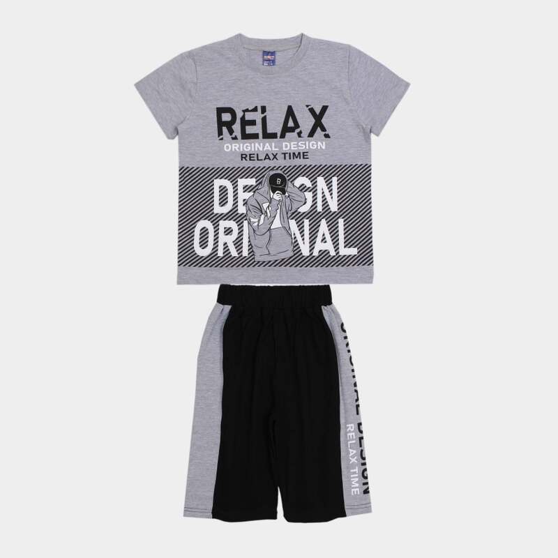 картинка ЧЗ Комплект для мальчика (футболка и шорты) 8-12 лет 100% хлопок BONITO KIDS/OP1819(ЧЗ)/уп.5шт./меш.200шт. от BonitoKids