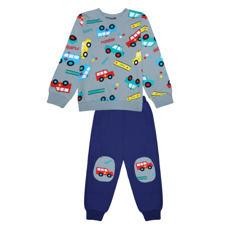 картинка БГ_ЧЗ Комплект для мальчика (кофта,брюки),1-4 лет, 92% хлопок 8% лайкра, BONITO KIDS/BK1725KP(01-23)(ЧЗ)/уп.4 шт./меш.240 шт. от BonitoKids