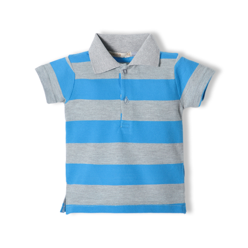 картинка ЧЗ Рубашка поло для мальчика 3-7 лет 100% хлопок BONITO KIDS/OP1839(01-24)(ЧЗ)/уп.5шт./меш.490шт. от BonitoKids