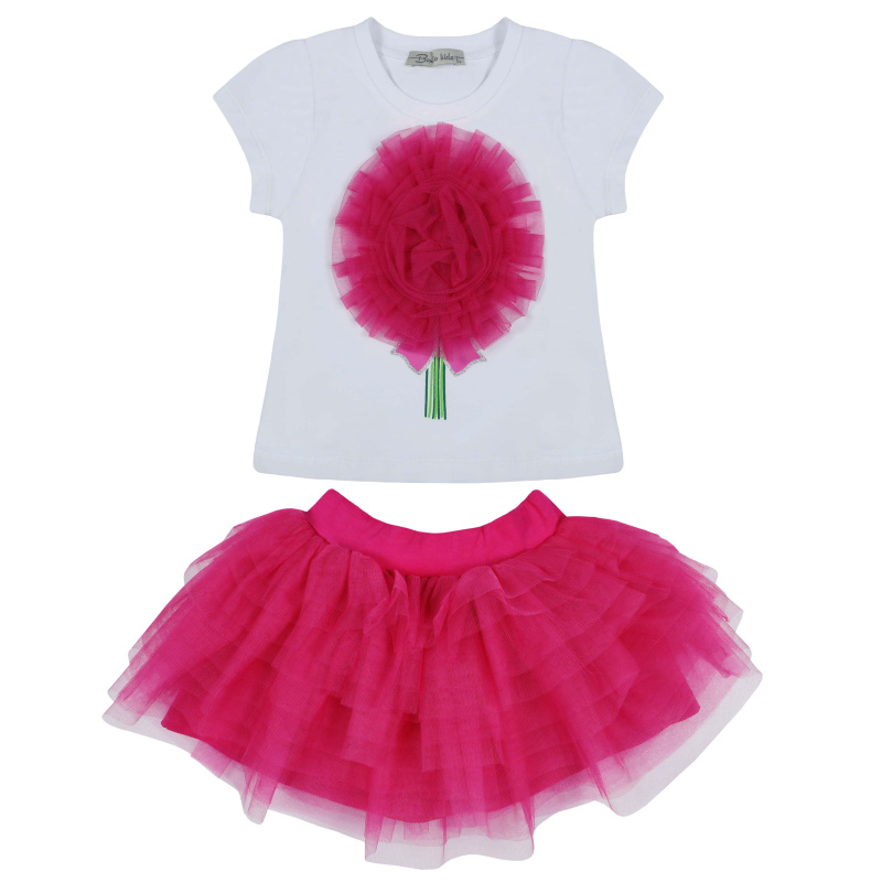 картинка БГ_ЧЗ Комплект для девочки (футболка и юбка) 2-6 лет 92% хлопок, 8% лайкра BONITO KIDS/BK1407KP(01-23)(ЧЗ)/уп.5шт./меш.120шт. от BonitoKids